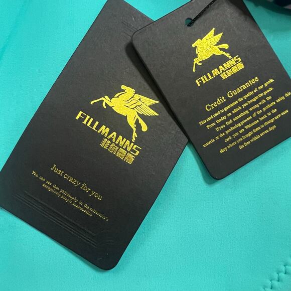 Fillmanns 2 Piece Bikini LARGE Neoprene Tropical Turquoise Beach Swim Vacation - Picture 7 of 11